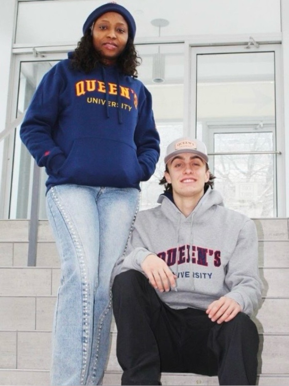 Queens University classic hoodie - grey